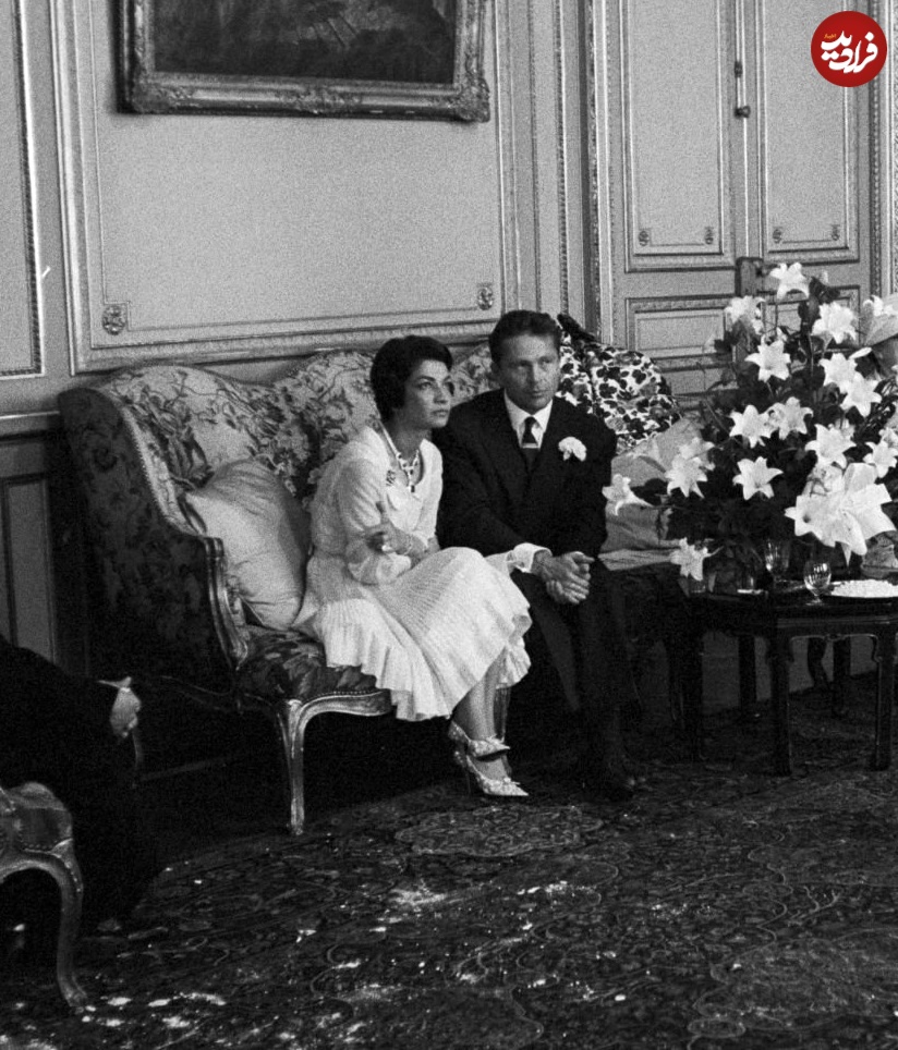 عکس؛ سفر در زمان؛ «اشرف پهلوی و همسر سوم اش» در سفارت ایران در پاریس؛ سال 1339