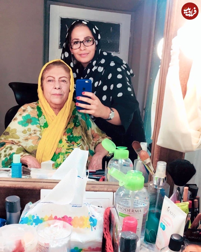 عکس| سفر در زمان؛ «بی بی» در اتاق گریم سریال بچه مهندس 3؛ سال 1399