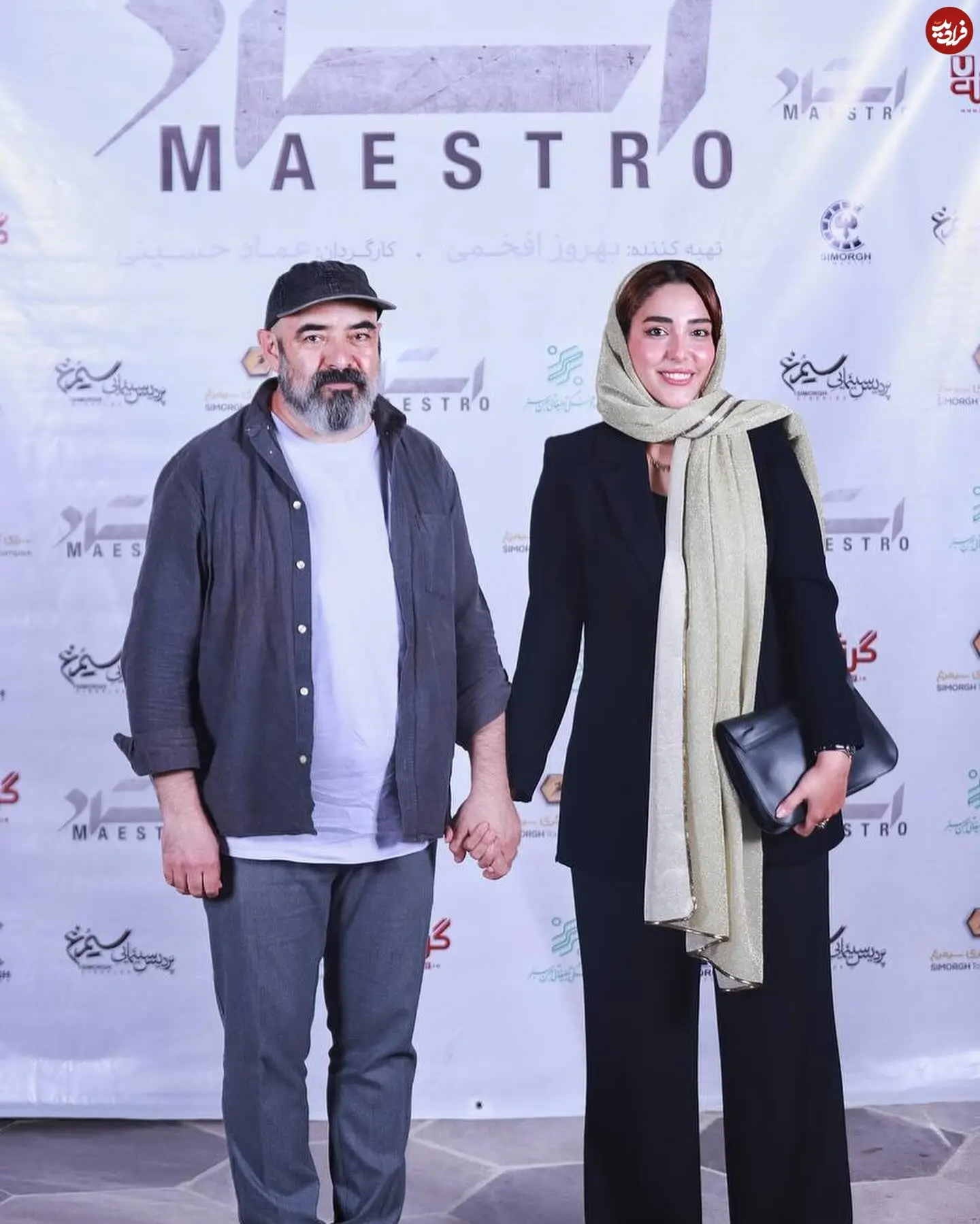 عکس| سفر زمان؛ «امیر مرجان» سریال رویای نیمه شب در کنار همسرش و در یک مراسم؛ سال ۱۴۰۳