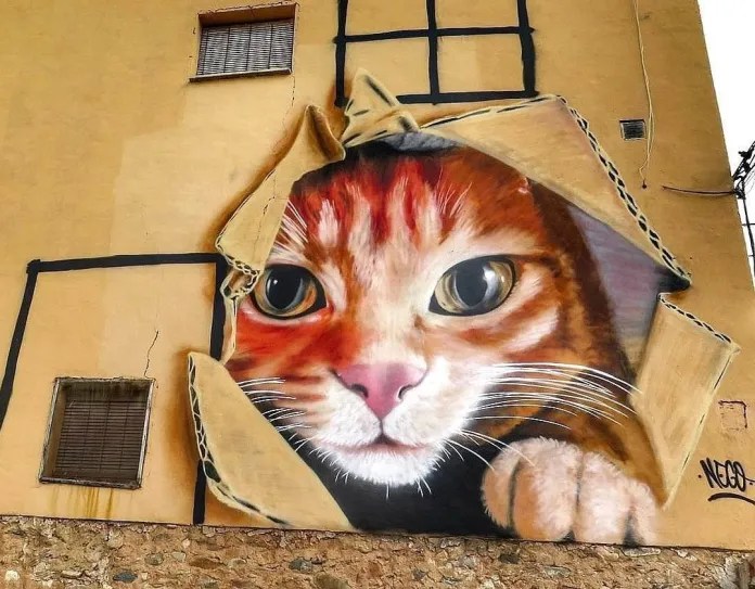 House-turned-into-a-giant-cardboard-box-with-a-cat.-Street-art-by-Nego-in-Torrellas-Zaragoza-Spain-2017-1-s-1