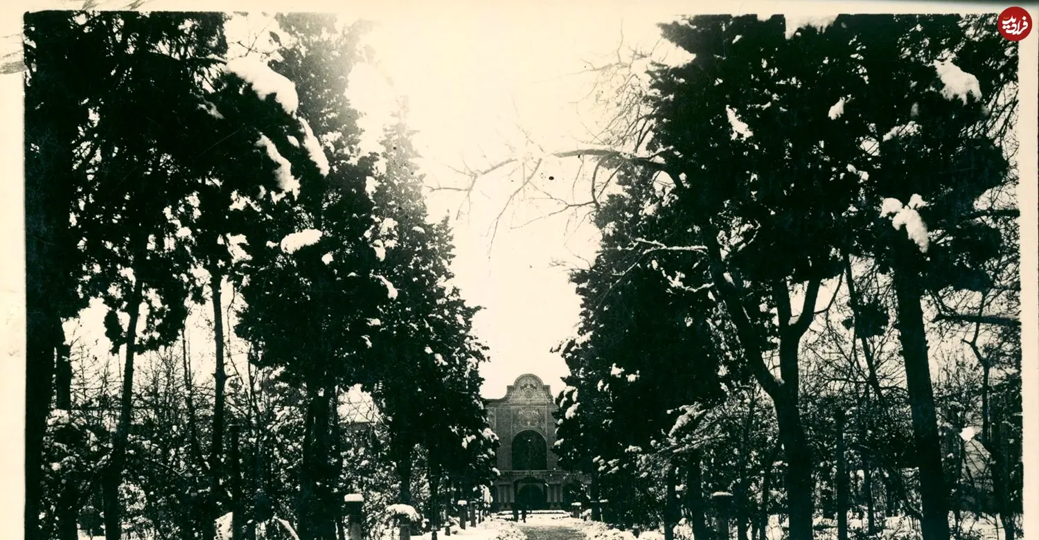 عکس| سفر در زمان؛ نمایی از «کاخ گلستان» در یک روز برفی در دوره قاجار
