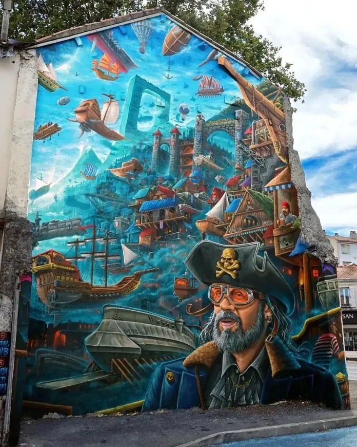In-the-clouds-where-boats-of-all-ages-and-cultures-meet-street-art-mural-by-Tom-Wild-Sketch-and-TETAL-in-La-Seyne-sur-Mer-France-for-minifest2022-1