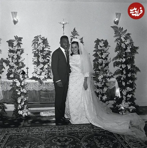 عکس| سفر در زمان؛ «پله» در 26 سالگی و در روز عروسی اش؛ سال 1345