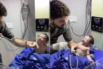 ببینید| نوزاد تازه‌ متولد شده با یک حرکت بامزه پربازدید شد