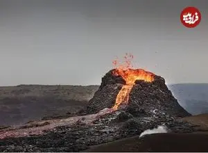 ببینید| والیبال در سایه آتشفشان!