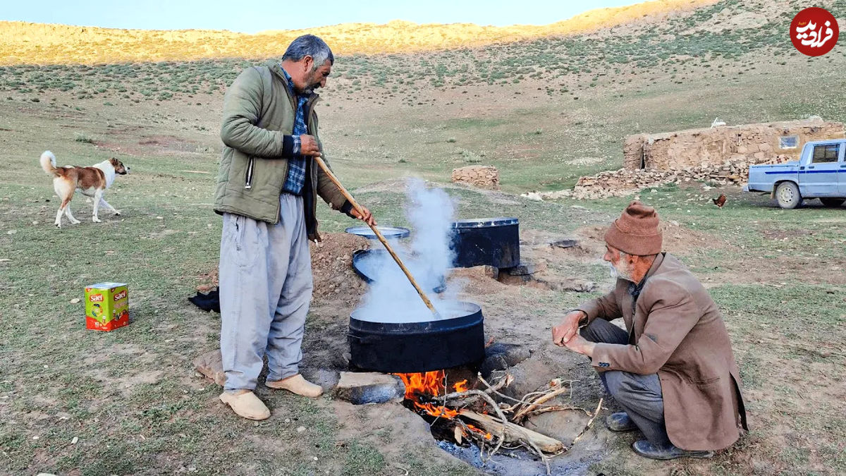 (ویدئو) غذای عشایری در ایران؛ پخت چلوگوشت هیزمی