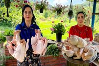 ببینید؛ غذای روستایی در گیلان؛ پخت خورشت فسنجان با مرغ و تهیه بورانی