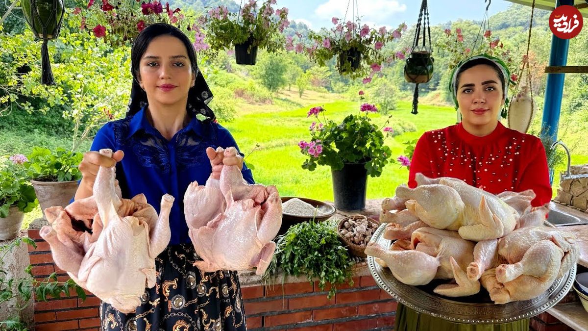 ببینید؛ غذای روستایی در گیلان؛ پخت خورشت فسنجان با مرغ و تهیه بورانی