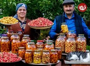 ببینید| غذای روستایی در آذربایجان؛ برداشت سیب گلاب از باغ و تهیه مربا با آن