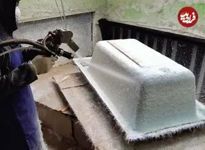 ببینید| فرآیند دیدنی تولید وان حمام در کارخانه ای در کره جنوبی