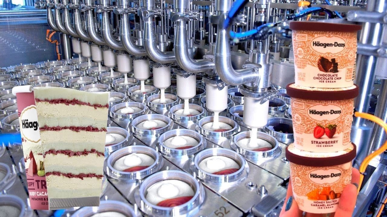 (ویدئو) بستنی لوکس هاگن داز چگونه در کارخانه اصلی اش در آمریکا تولید می شود؟