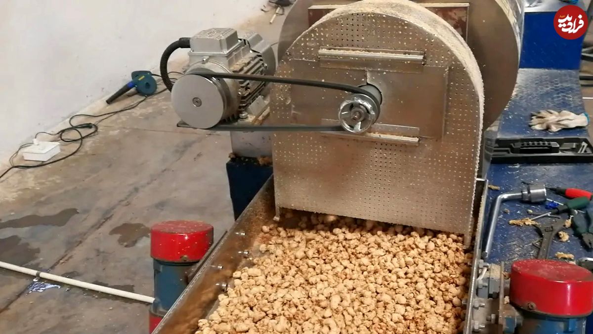 (ویدئو) خط تولید سویا در یک کارخانه هندی؛ تولید 500 کیلوگرم سویا در ساعت از نمای نزدیک