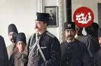 عکس| سفر زمان؛ «ظل‌السلطنه، نوه ناصرالدین شاه» در لباس دامادی در کنار عموهایش
