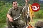 ببینید| غذای روستایی در آذربایجان؛ صید ماهی قزل آلا و کباب کردن آن روی سنگ