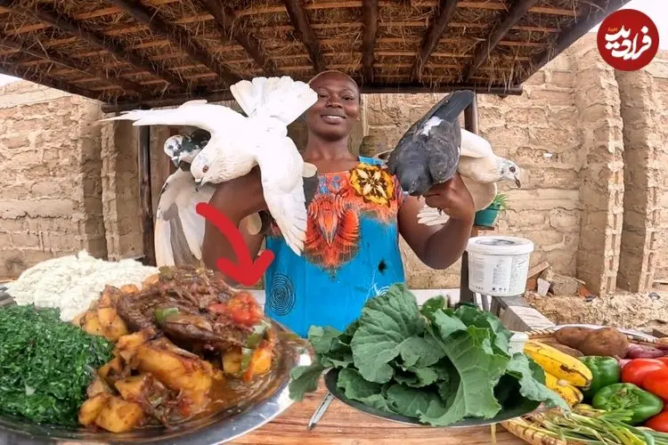 ببینید| غذای روستایی در کنیا؛ پخت یک غذا سنتی با گوشت کبوتر و سبزیجات