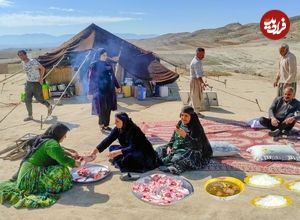 ببینید؛ غذای روستایی در ایران؛ پخت قرمه سبزی توسط دو بانوی عشایر