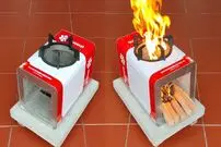 ببینید؛ نحوه درست کردن یک اجاق هیزمی کم‌هزینه با قوطی روغن و سیمان