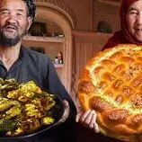 ببینید| غذای روستایی در افغانستان؛ پخت نان محلی و تهیه خوراک با گل کلم