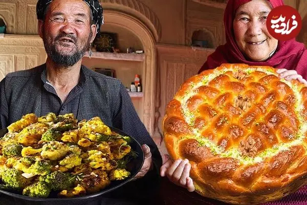 ببینید| غذای روستایی در افغانستان؛ پخت نان محلی و تهیه خوراک با گل کلم