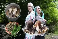(ویدئو) طبخ متفاوت و دیدنی کله پاچه به سبک این مادر روستاییِ گیلانی