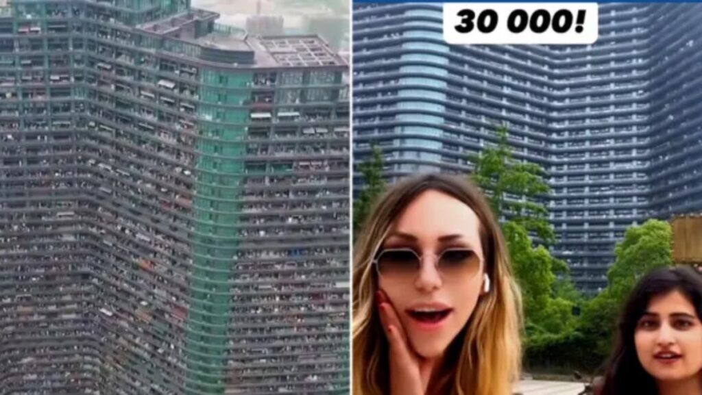(ویدئو) شهرک آپارتمانی در چین که ۲۰ هزار ساکن آن هرگز نیازی به خارج شدن ندارند 