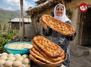 ببینید| غذای روستایی در ایران؛ پخت نان تافتون و بربری در تنور به روش سنتی