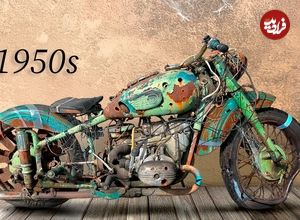 ببینید؛ مراحل بازسازی، تعمیر و رنگ آمیزی یک موتور سیکلت 750 سی سی زنگ زده مدل 1950