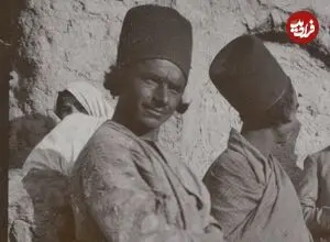 عکس| سفر زمان؛ دختر نوجوان و مردان روستایی در اطراف کازرون؛ 110 سال قبل