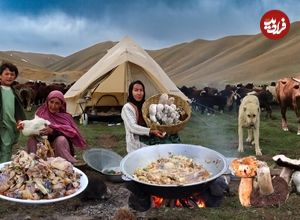 ببینید؛ غذای روستایی در افغانستان؛ برداشت قارچ وحشی و پخت خوراک مرغ و قارچ