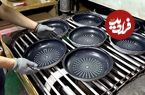 ببینید؛ مراحل جالب تولید ماهیتابه های تفلون در کارخانه ای در کره جنوبی