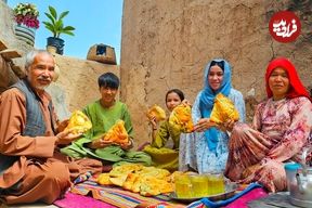 ببینید؛ غذای روستایی در افغانستان؛ برداشت سبزی از مزرعه و تهیه بولانی در تنور