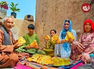 ببینید؛ غذای روستایی در افغانستان؛ برداشت سبزی از مزرعه و تهیه بولانی در تنور