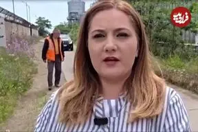 ببینید| لحظه فرار خبرنگار در پخش زنده پس از انفجار پهپاد