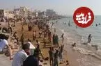 عکس| سفر زمان؛ دختران بوشهری در کنار تورهای ماهیگیری در ساحل؛ سال 1330