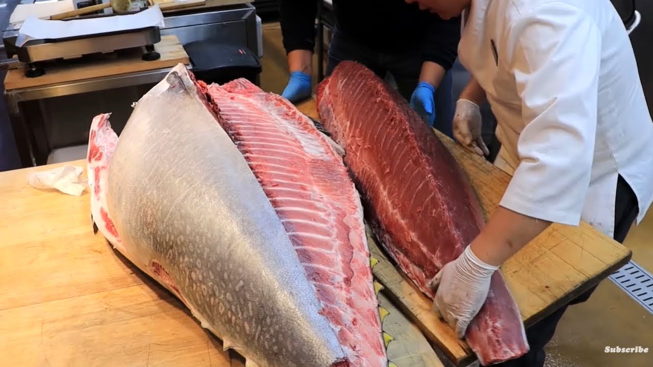 (ویدئو) سرو تماشایی ساشیمی با گران‌ترین ماهی تن جهان توسط سرآشپز مشهور ژاپنی