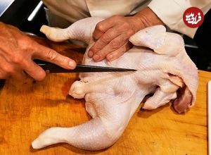 ببینید| غذای خیابانی در ژاپن؛ مهارت یک سرآشپز در کباب کردن مرغ در توکیو