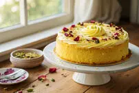 طرز تهیه کیک زعفرانی با ماست در خانه + ترفندها