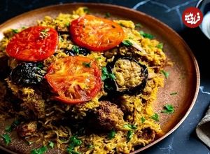بادمجان پلو قزوینی؛ پلو مخلوط خوشمزه و مقوی 