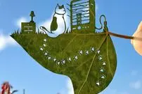 تصاویر؛ لیتو، هنرمند ژاپنی که روی برگ درختان اثر هنری خلق می‌کند