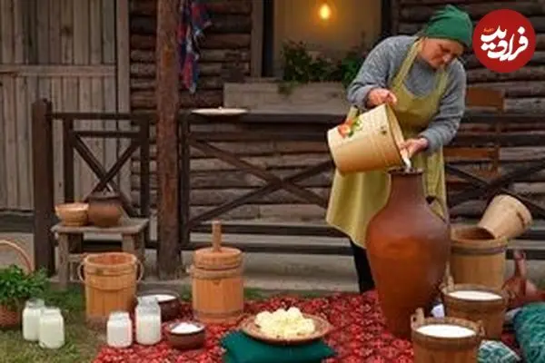 ببینید| غذای روستایی در آذربایجان؛ تهیه کره از شیر تازه گاو و پخت استیک روی آتش