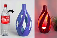 ببینید؛ نحوه ساخت یک چراغ رومیزی ساده و زیبا با بطری پلاستیکی و سیمان