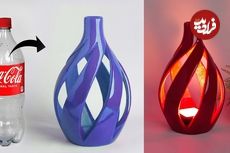 ببینید؛ نحوه ساخت یک چراغ رومیزی ساده و زیبا با بطری پلاستیکی و سیمان