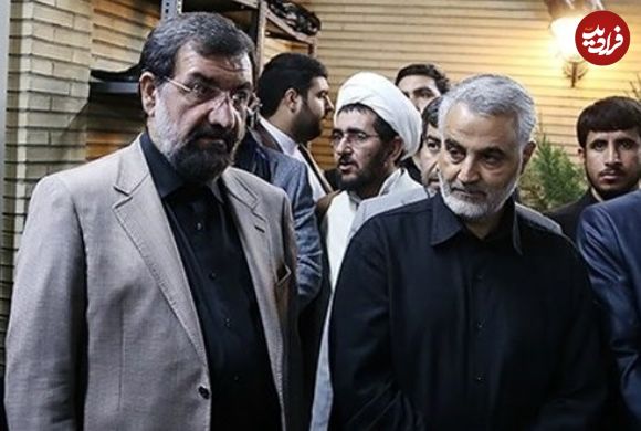عکس؛ سفر به تاریخ؛ نماز خواندن «حاج قاسم سلیمانی و سردار رشید» پشت سر «محسن رضایی»؛ سال 94