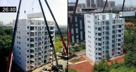 ( ویدیو) ساخت ساختمان‌های ده طبقه در ۲۸ ساعت 