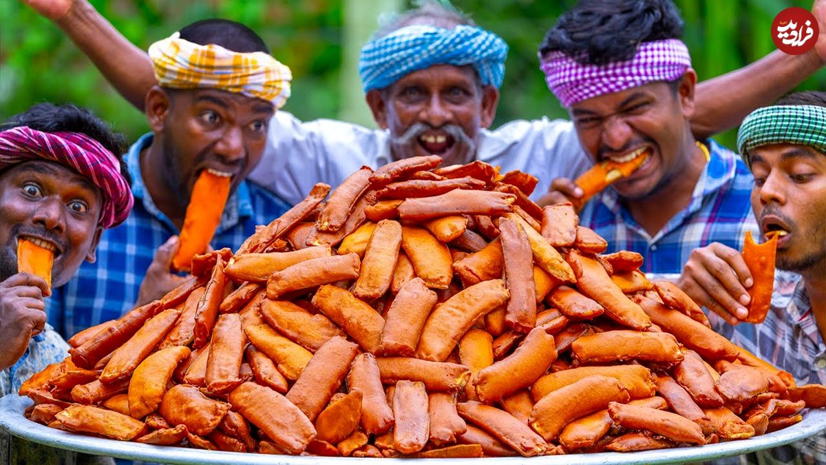 ببینید؛ غذای روستایی در هند؛ پخت «باجی موز»، یک میان وعده محبوب هندی