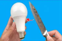 (ویدئو) نحوه تعمیر لامپ های LED با کمک یک چاقوی آشپزخانه!
