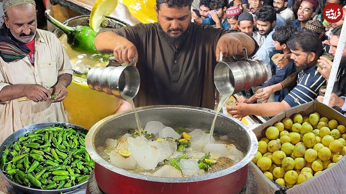 (ویدئو) سرو نذری جالب در کراچی پاکستان؛ موهیتو تند طبیعی!