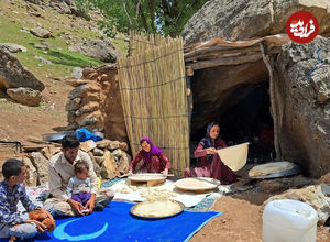 (ویدئو) غذای روستایی در ایران؛ پخت نان توسط بانوی عشایر در کوهستان