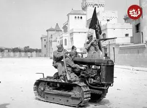 عکس| از مزرعه تا میدان نبرد؛ وقتی تراکتور تبدیل به تانک انقلاب در اسپانیا شد