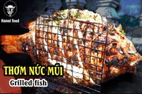 ببینید؛ غذای خیابانی در ویتنام؛ کباب ماهی پرچ روی زغال توسط آشپز مشهور در هانوی 
